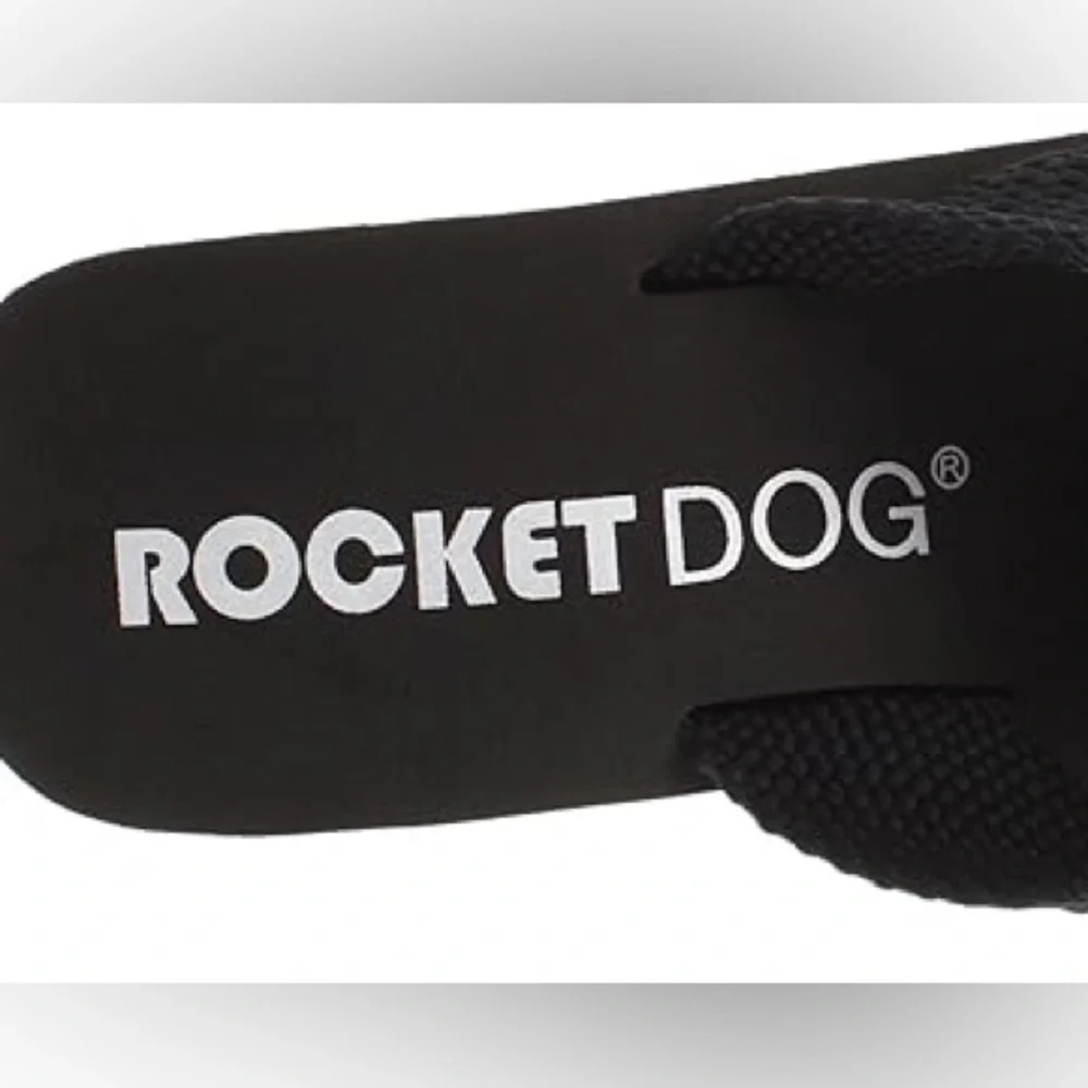New In! Rocket Dog Solid Black Ultra Platform Wedge Sandal - Picture 6 of 11